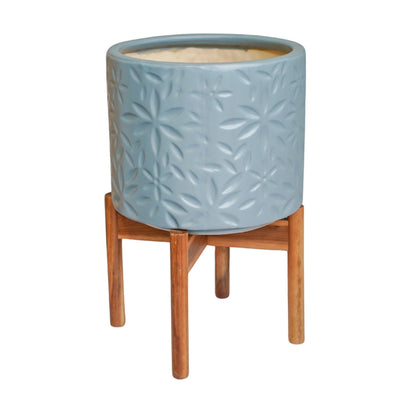 Aspen Chevron Planter by Ivyline dusty blue
