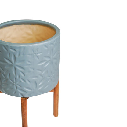 Aspen Chevron Planter by Ivyline dusty blue