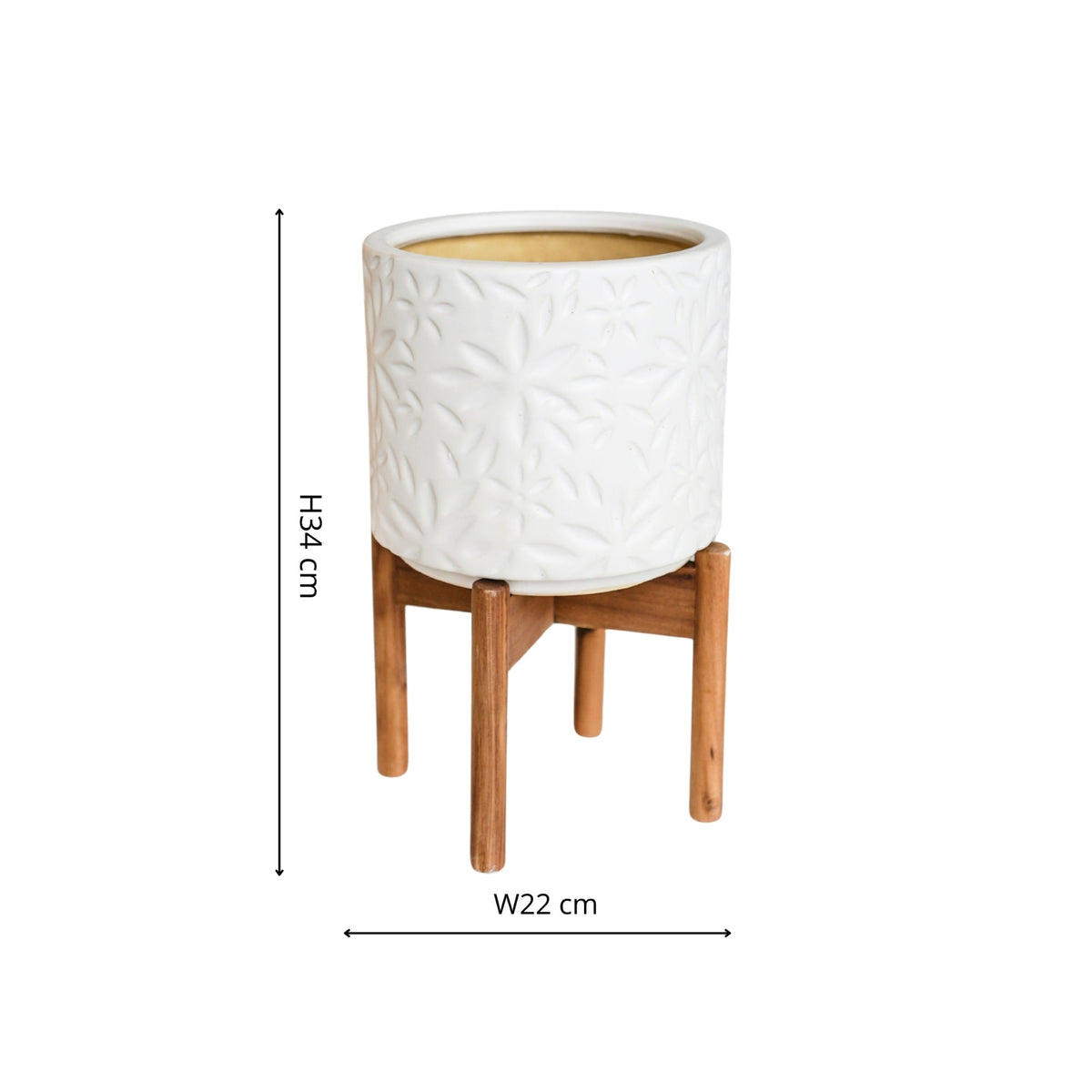 Aspen Chevron Planter by Ivyline white Measurements