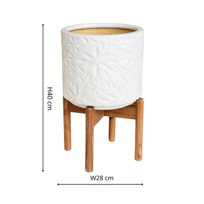 Aspen Chevron Planter by Ivyline white measurements
