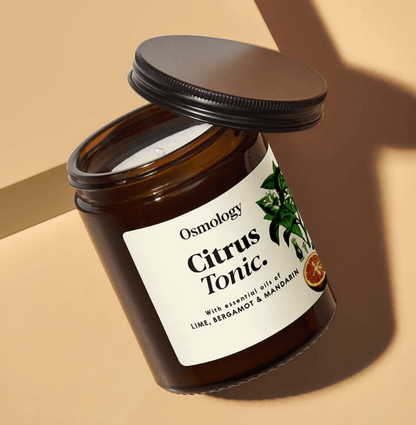 Jar of Osmology Citrus Tonic on a beige background