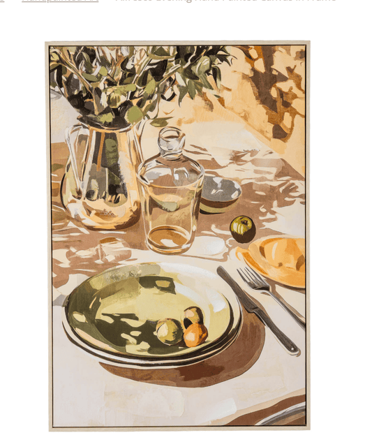 Alfresco Evening Hand Painted Canvas in Frame by Hill Interiors