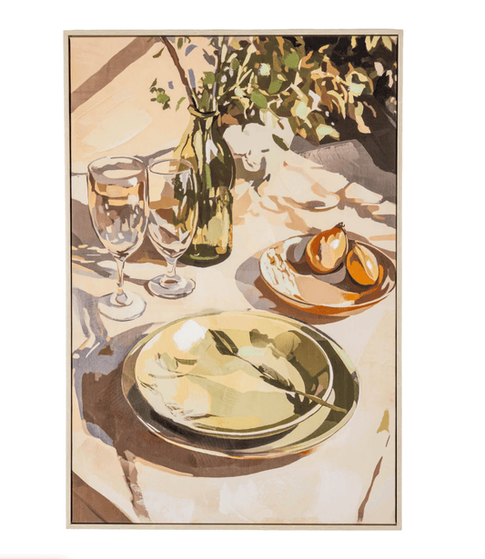 Alfresco Morning Hand Painted Canvas in Frame by HillInteriors