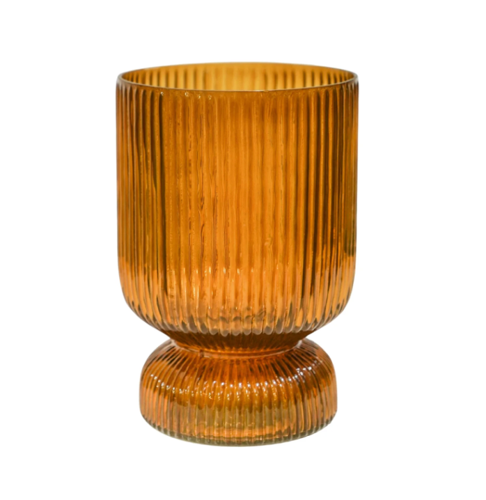 Amber Jewels Glass Tiered Vase