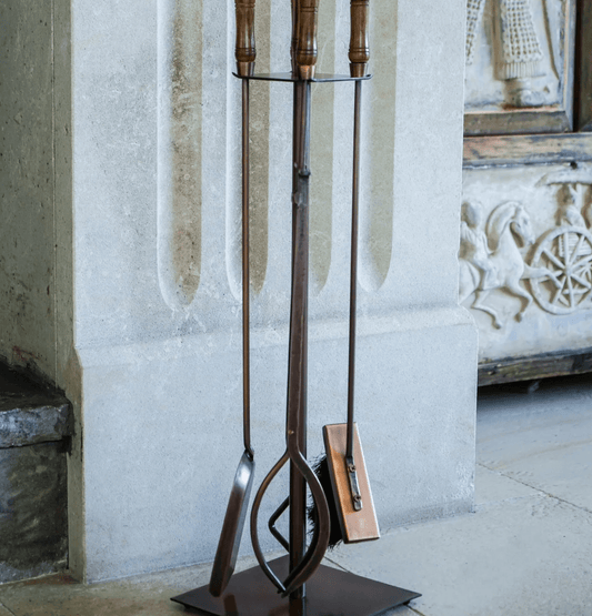 Antique Copper Fireside Companion Set