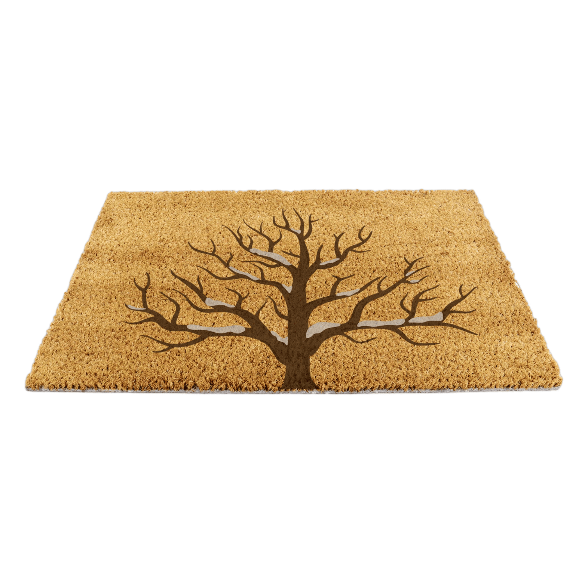 Doormat with a tree design on a white background