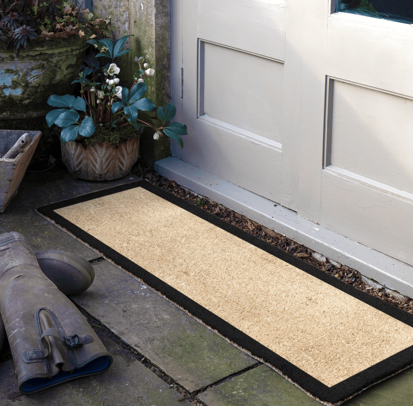 Black Border Patio Doormat by Artsy Mats