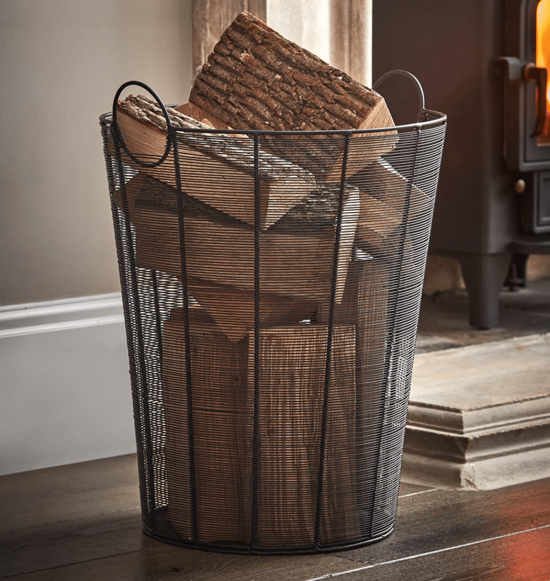Black Contemporary Log Basket by Ivyline