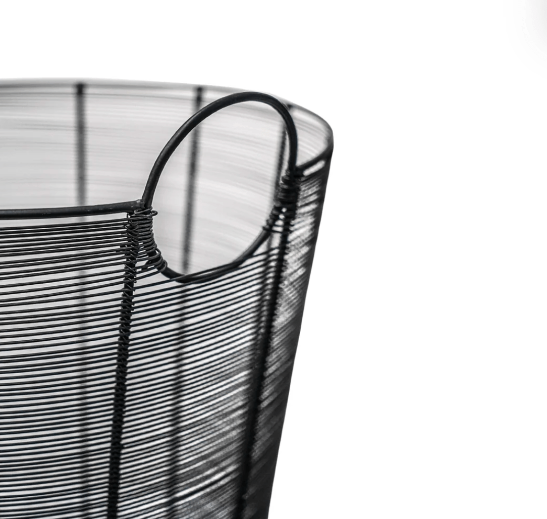 Black Contemporary Log Basket by Ivyline