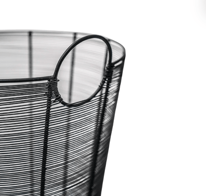 Black Contemporary Log Basket by Ivyline