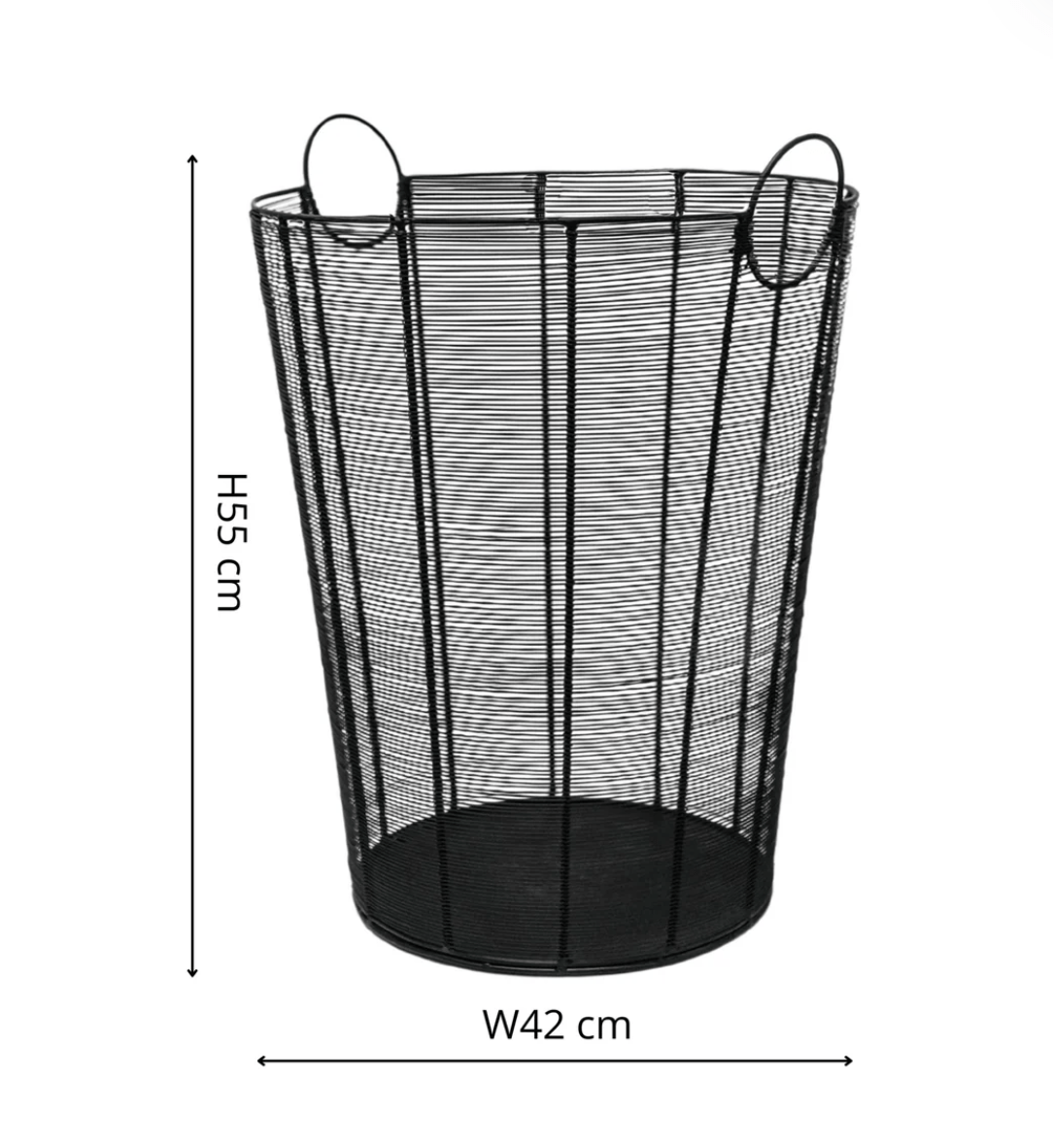 Black Contemporary Log Basket by Ivyline
