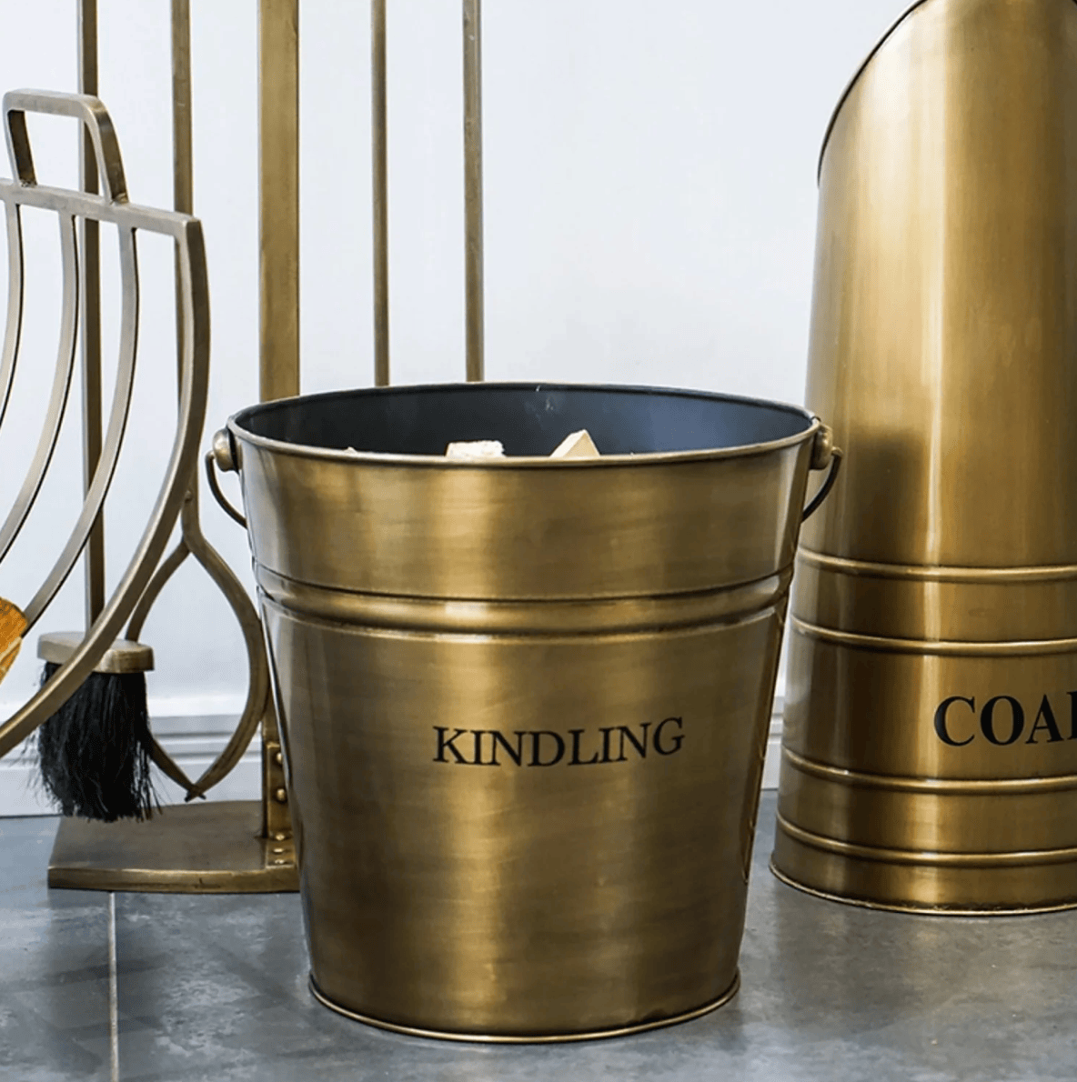 Brass Kindling Bucket by Ivyline