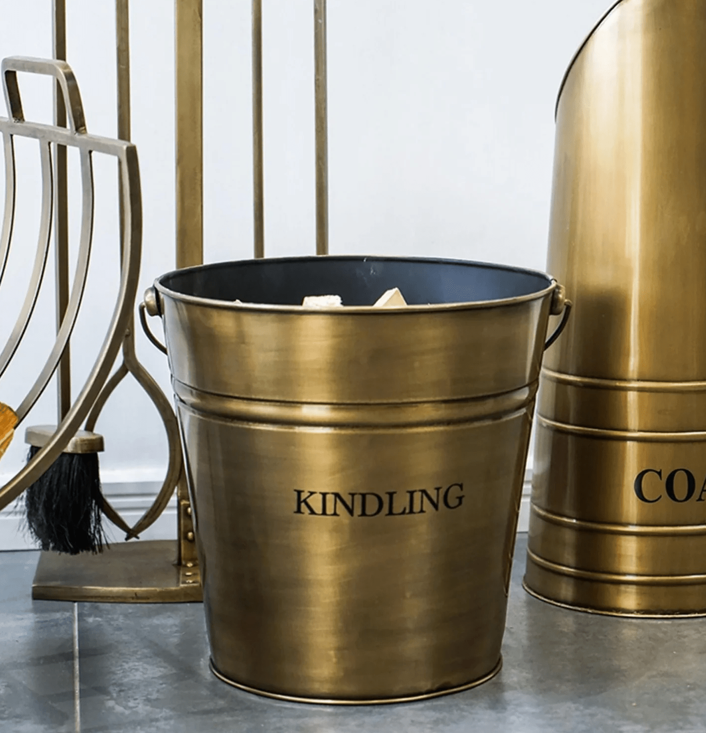 Brass kindling Bucket by Ivyline