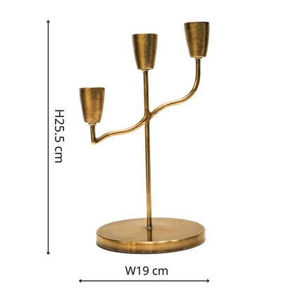 Cast Taper Candle Holder Antique Brass