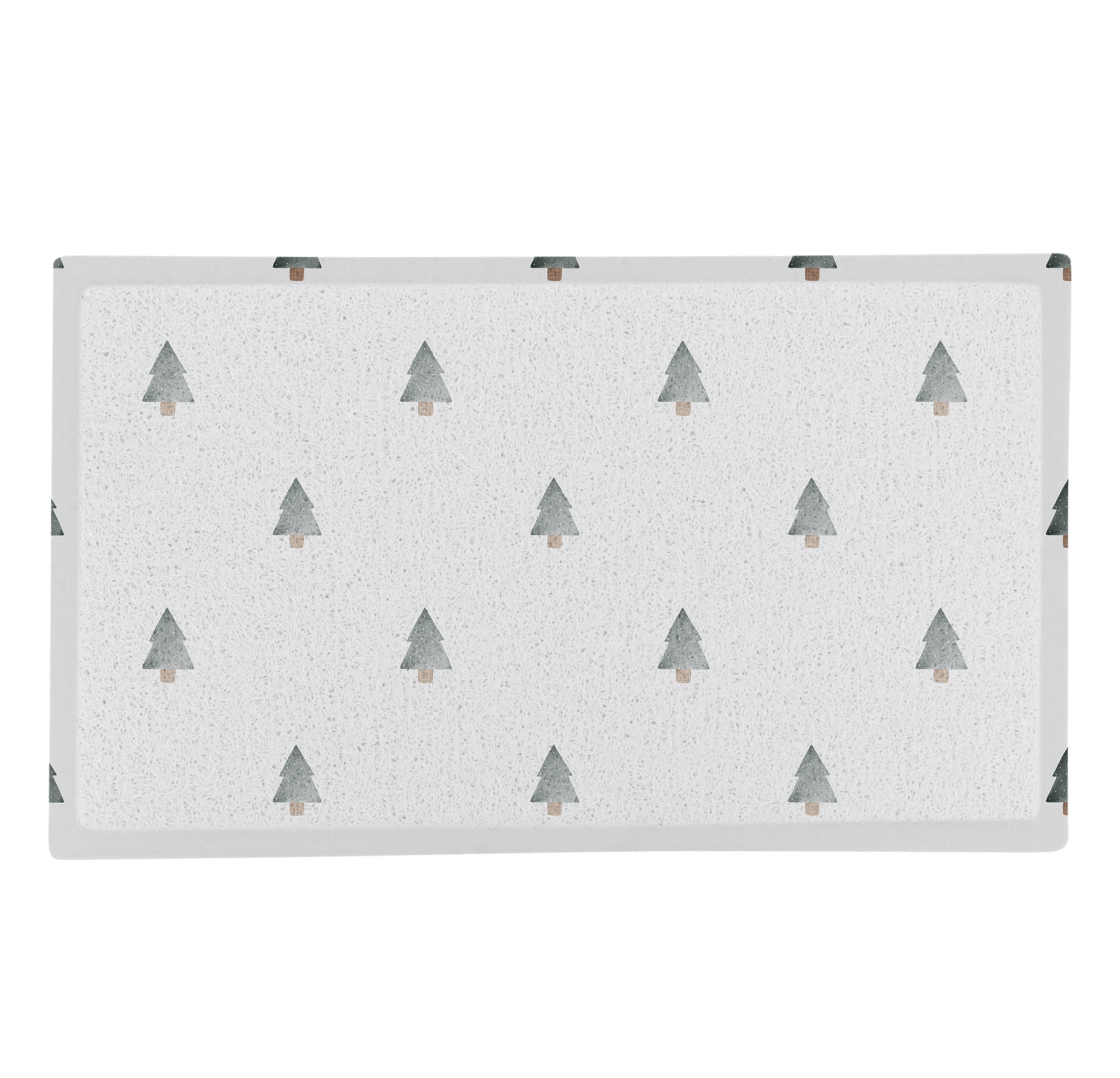 Rectangular white board with tree pattern on a white background
