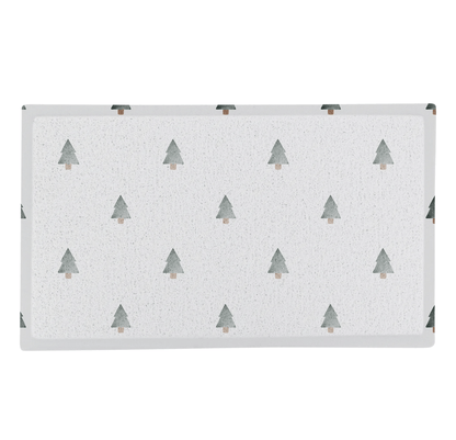 Rectangular white board with tree pattern on a white background