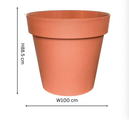 Terracotta Cleo Planter With Wheels by Ivyline Large