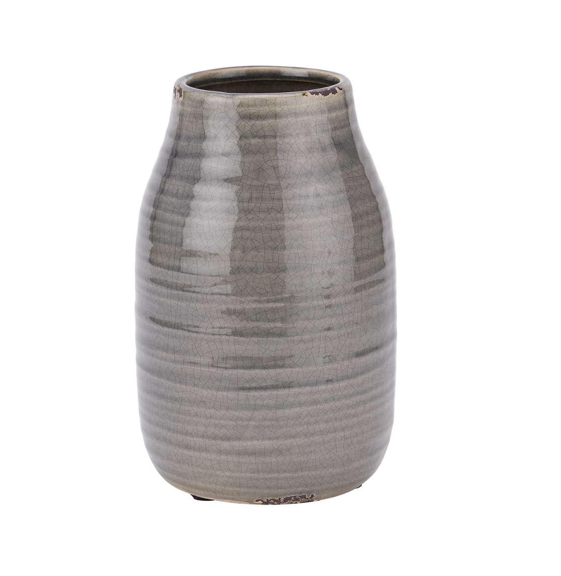 Vase With Grey Crackle Glaze