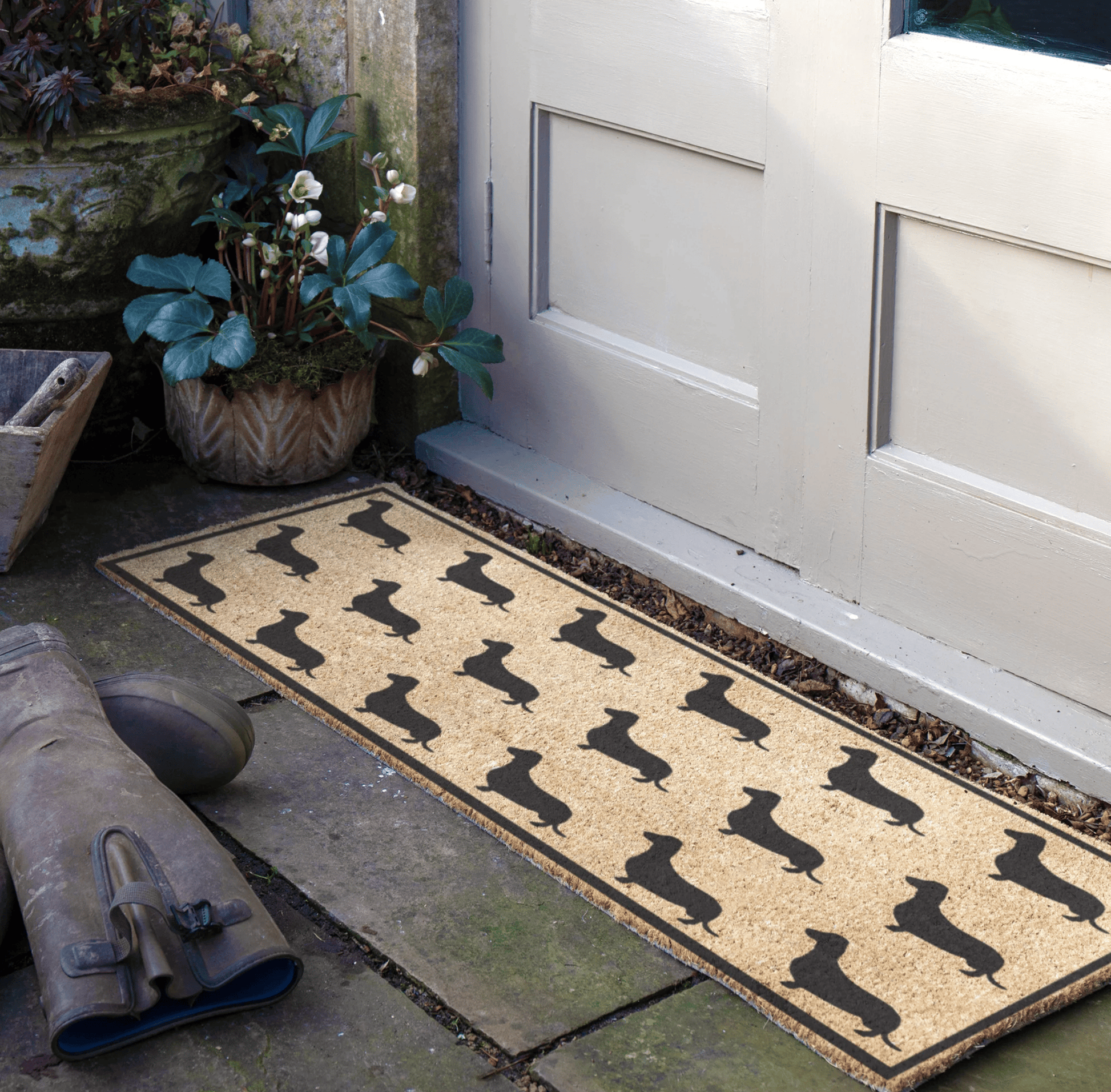 Dachshund Design Patio Doormat by Artsy Mats