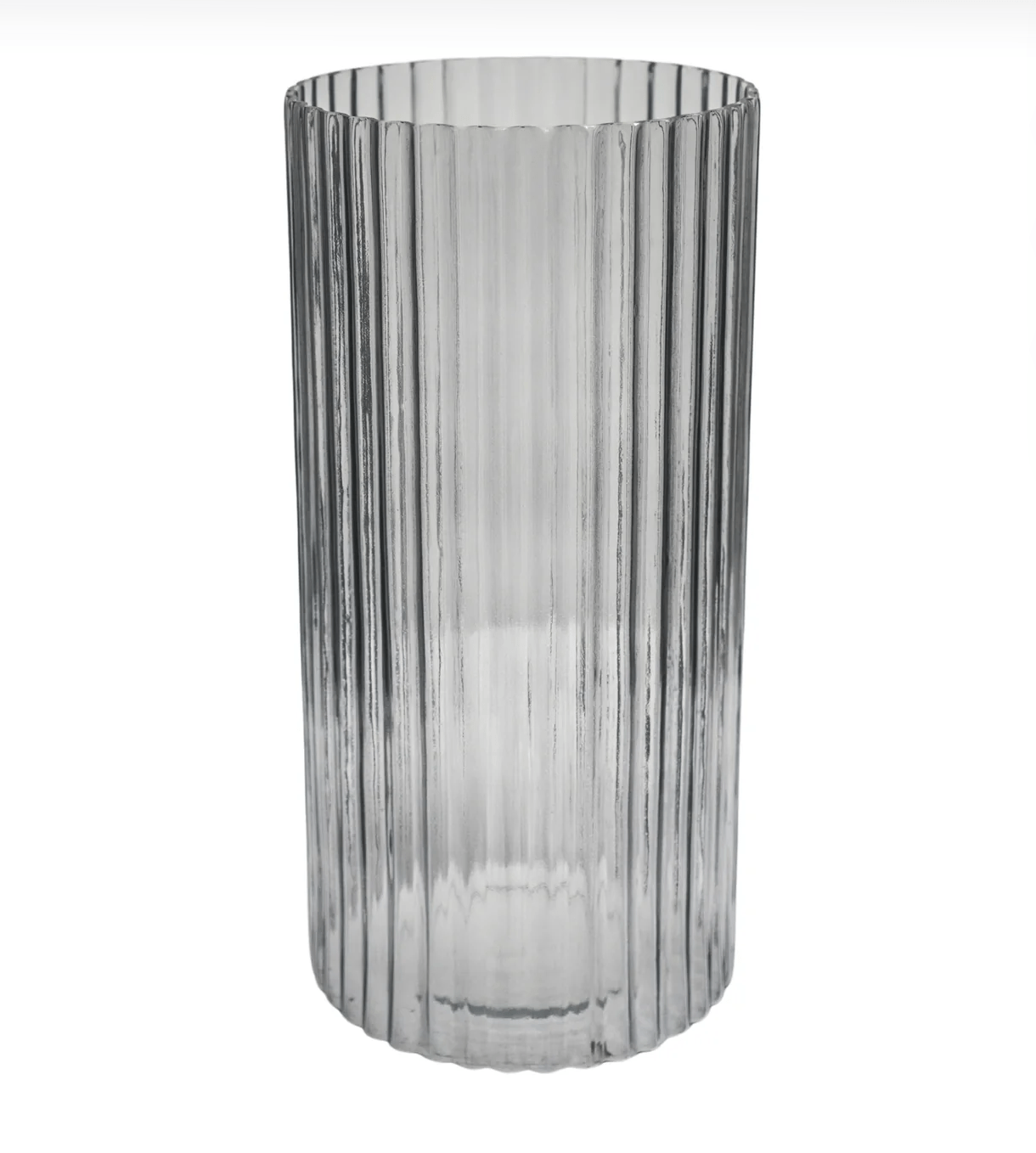 Tall Sleek Ribbed Display Vase by Ivyline