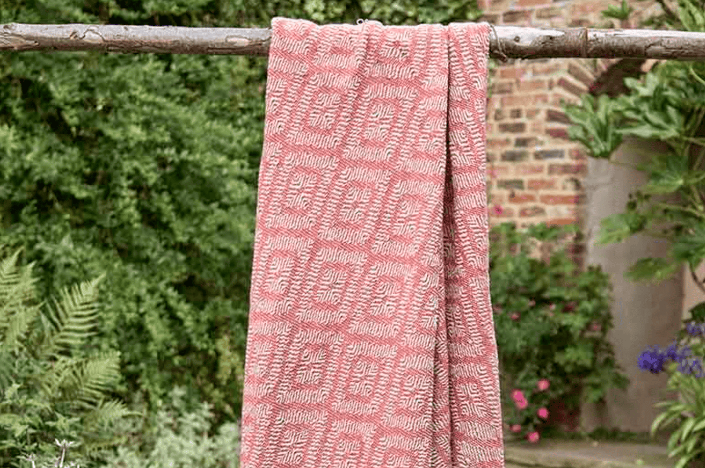 Diamond Recycled Cotton Throw Coral by Walton & Co
