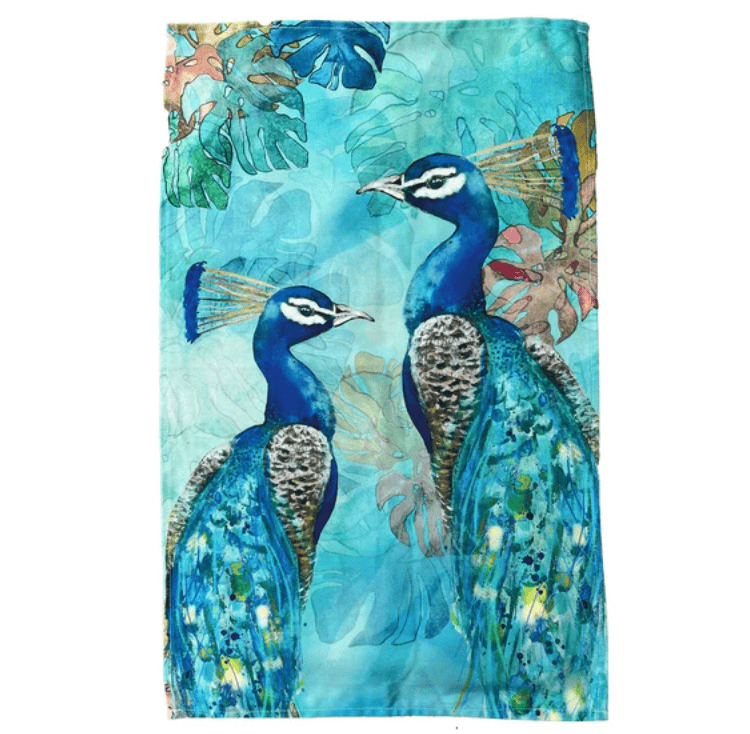 Dollyhotdogs Peacock Tea Towel