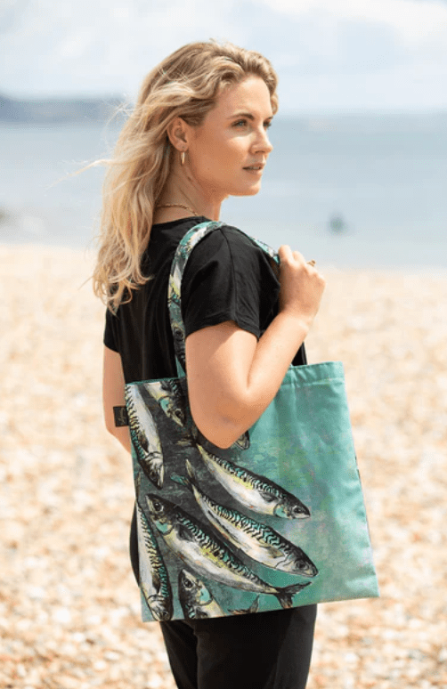 Tote Bag Mackerel Shoal Design by Dollyhotdogs