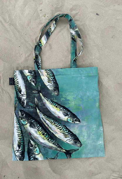 Tote Bag Mackerel Shoal Design by Dollyhotdogs