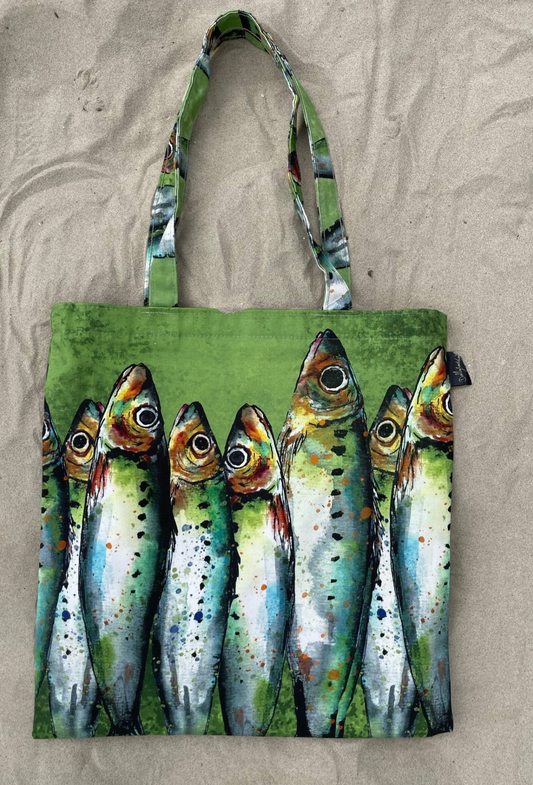 Tote Bag Sardines Design by Dollyhotdogs