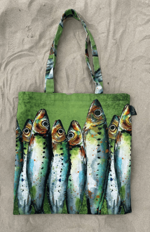 Tote Bag Sardines Design by Dollyhotdogs