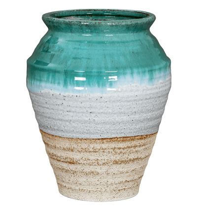 Ceramic vase with a gradient finish on a white background