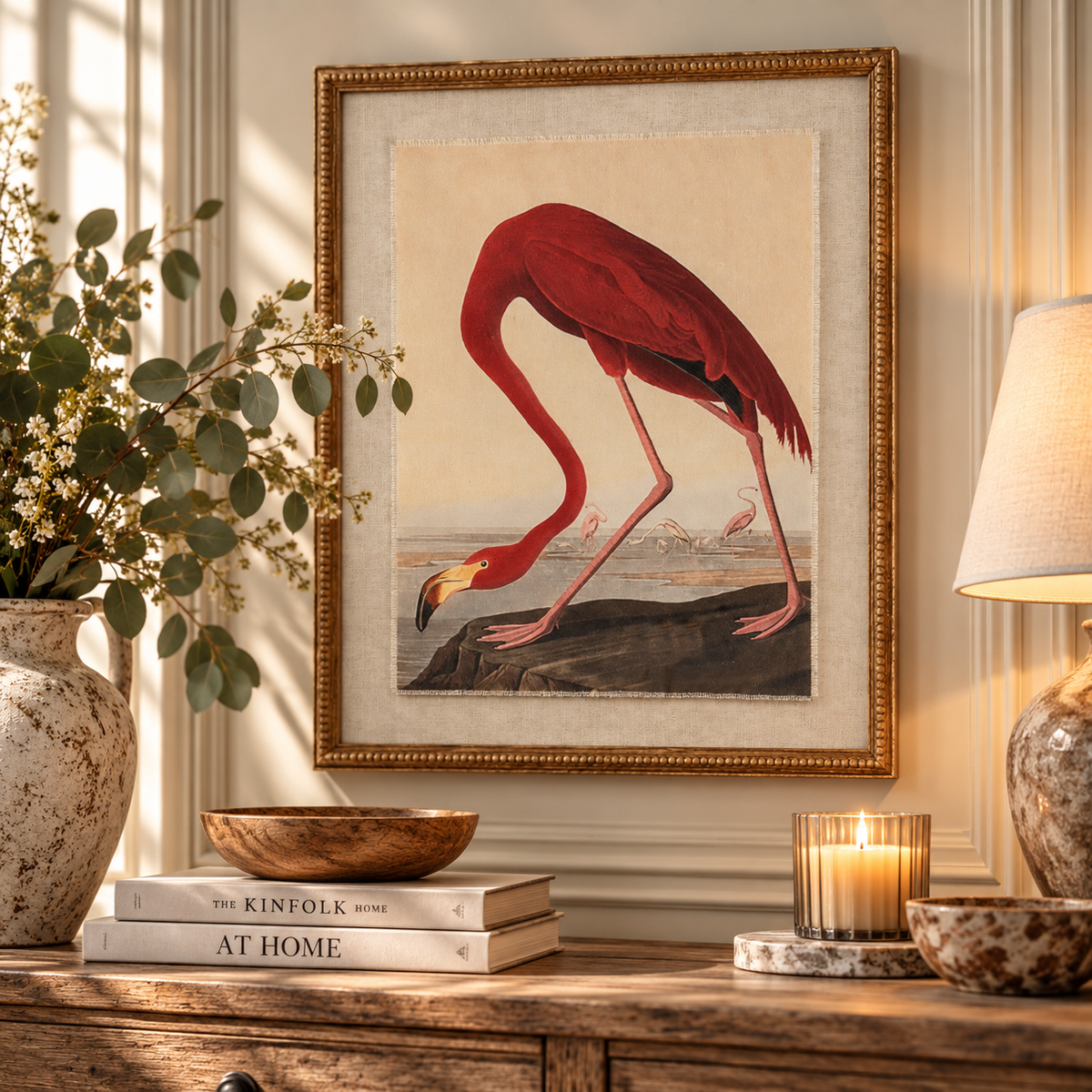 FlamingoFramed Art Print by Hill Interiors