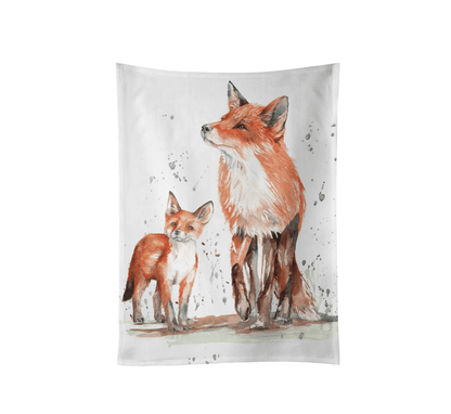 Fox & Cub Tea Towel by Meg Hawkins