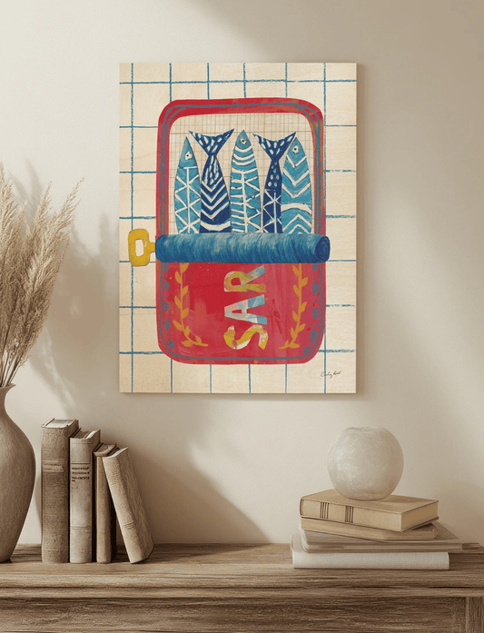 Silly Sardines 2 Print by Courtney Prahl wall mounted