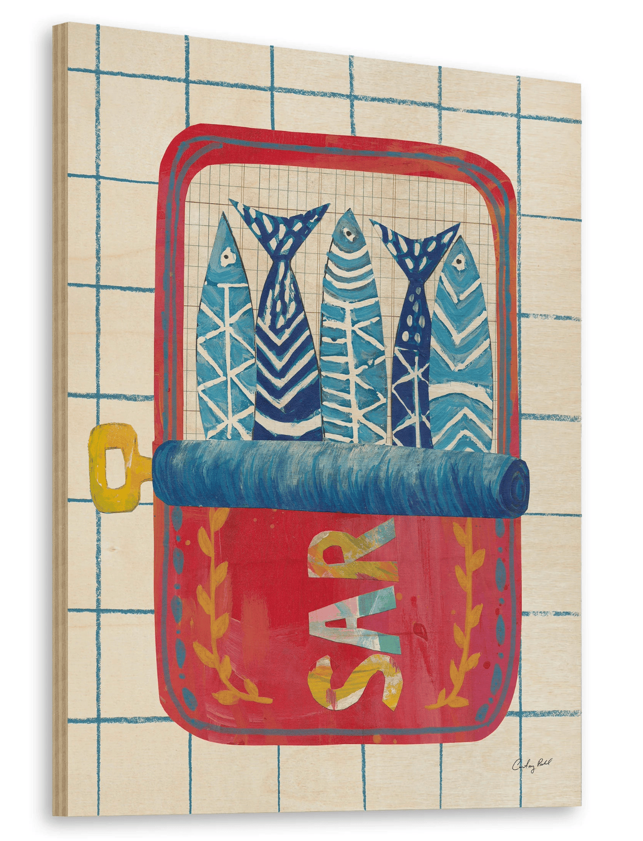 Detail of Silly Sardines 2 Print by Courtney Prahl.