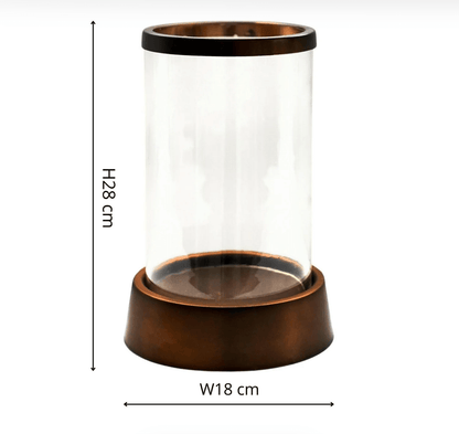 Small Hampton Hurricane Lantern in Antique Copper