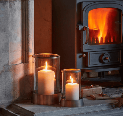 Small Hampton Hurricane Lantern in Antique Copper