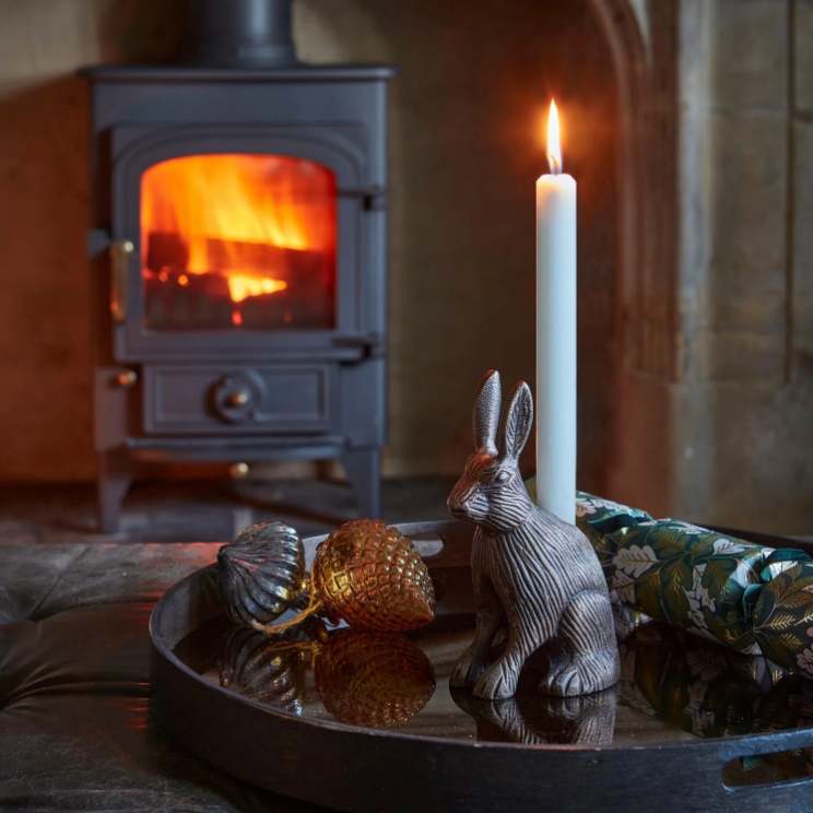 Cast Aluminium Hare Candle Holder - Copper