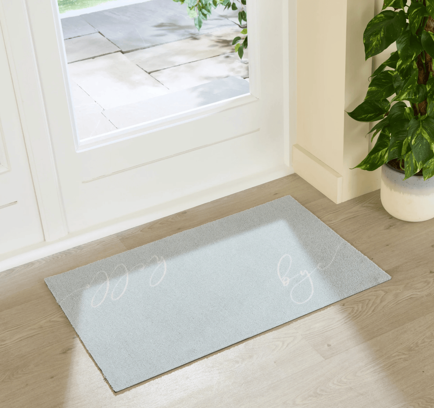 Say "Hello" and "Bye" Design Washable Indoor Doormat by Artsy Mats