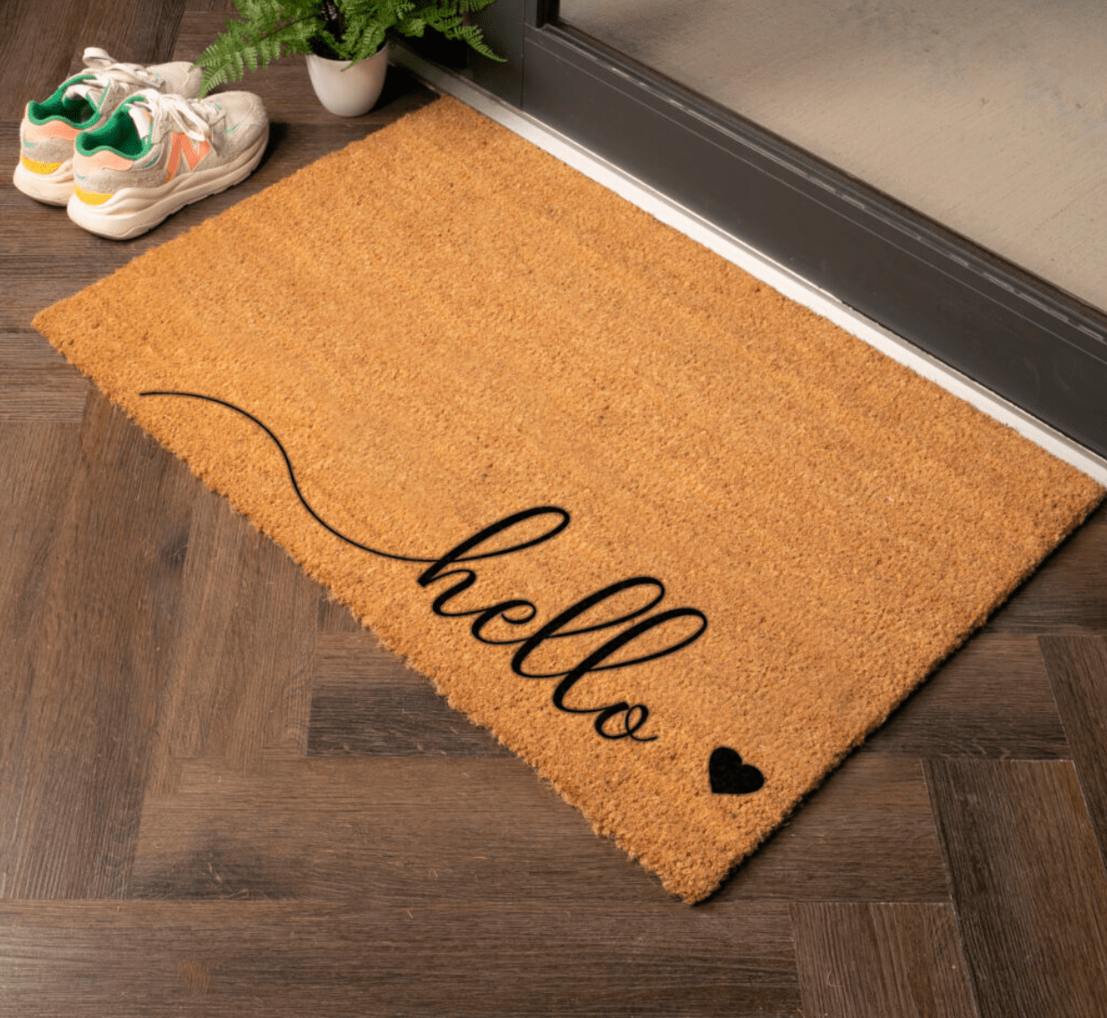 Extra Large Country Style Hello Heart Doormat