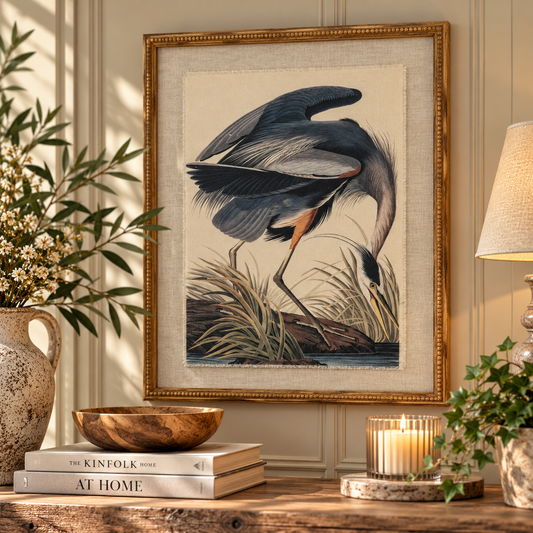 Heron Framed Art Print by Hill Interiors