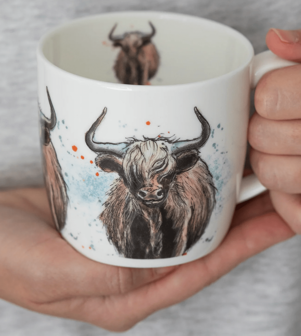 Highland Cow Bone China Mug by Dollyhotdogs