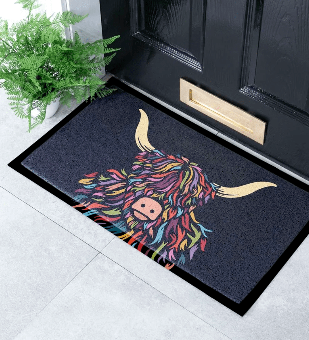 Highland Cow Colour Indoor & Outdoor Doormat – 70x40cm