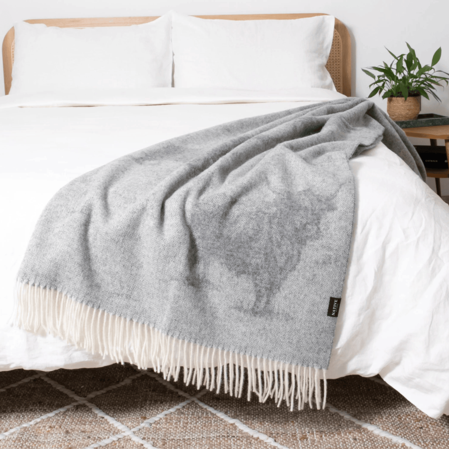 Highland Cow Blanket Made with 100% Wool