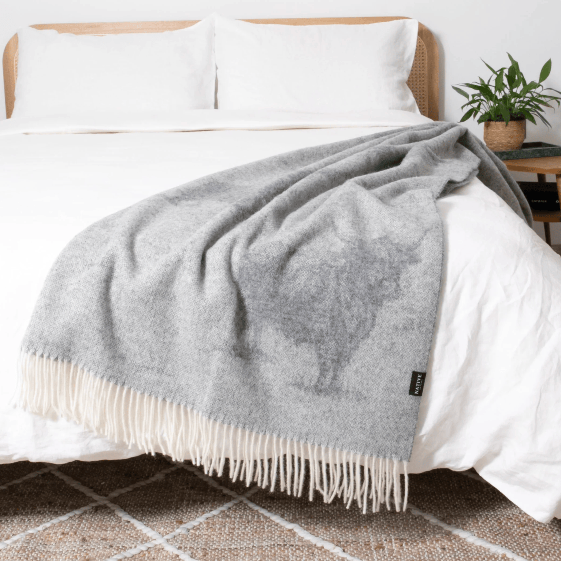 Highland Cow Blanket Made with 100% Wool