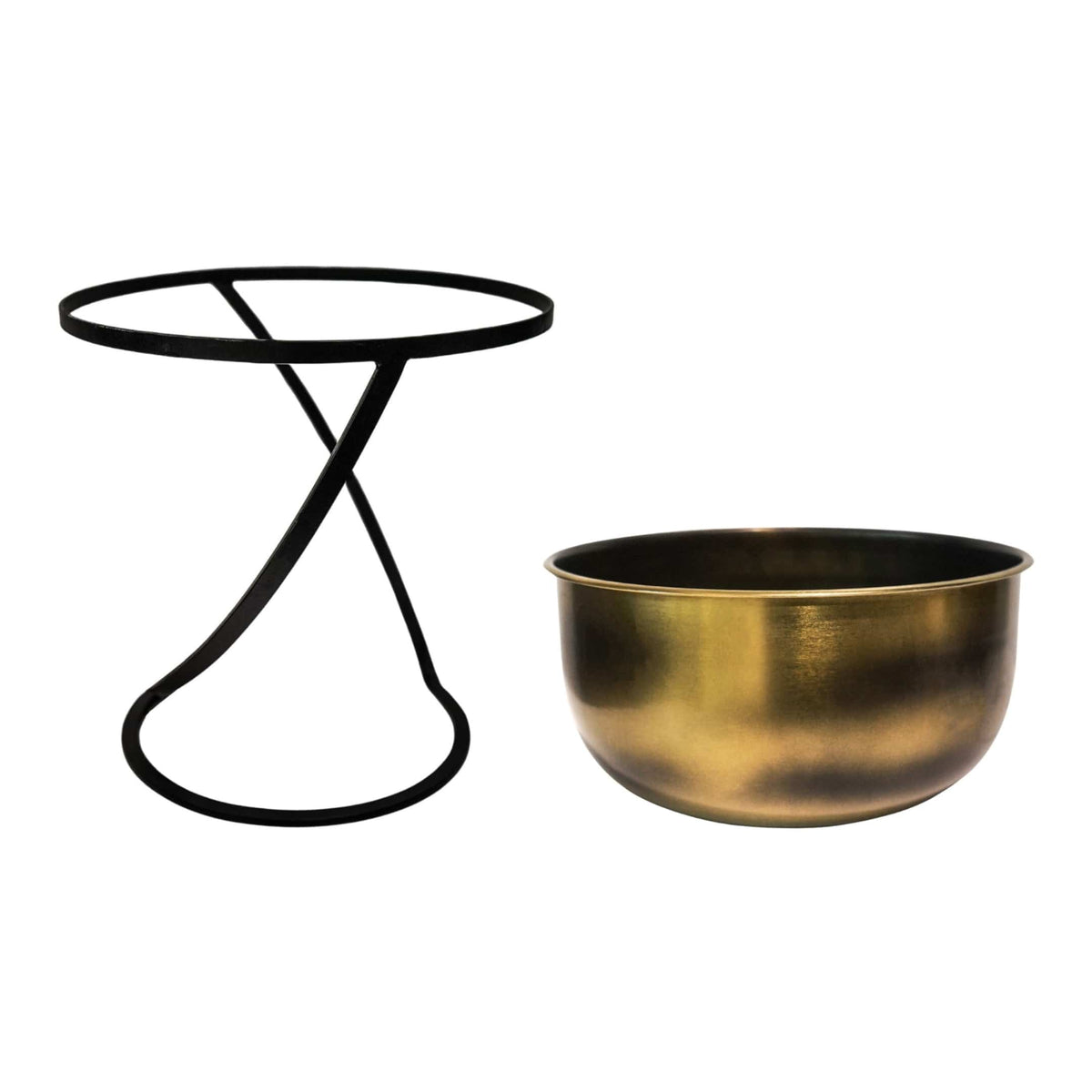 Ivyline Kensington Brass Planter with stand 28cm in two pieces