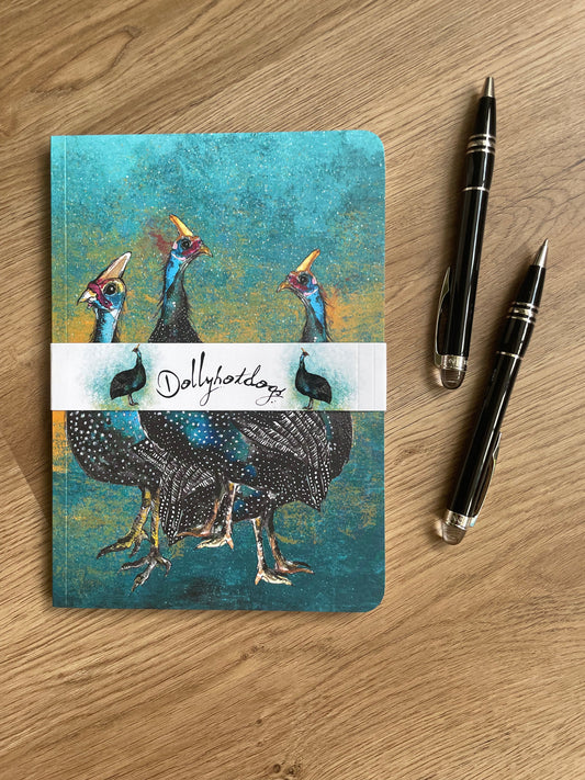 Dollyhotdogs Guinea Fowl paperback notebook