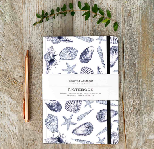 Inky Shells A5 Lined Notebook by Toasted Crumpet