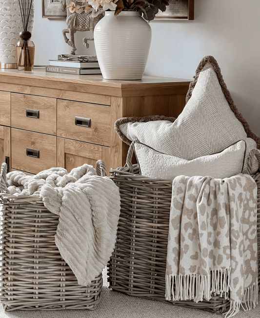 Ivyline Wicker storage Baskets x 2