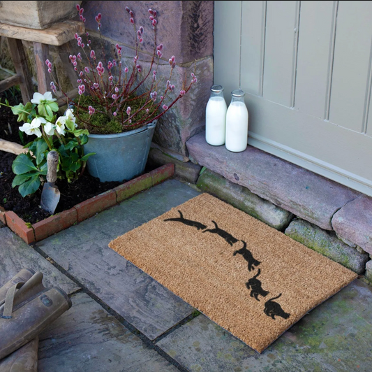 Jumping Cats Doormat (60 x 40cm) by Artsy Mats